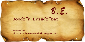 Bohár Erzsébet névjegykártya