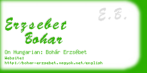 erzsebet bohar business card